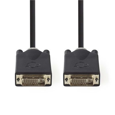 Nedis CCBP32000AT20 Dvi-kabel Dvi-d 24+1-pins Male - Dvi-d 24+1-pins Male 2,0 M Antraciet