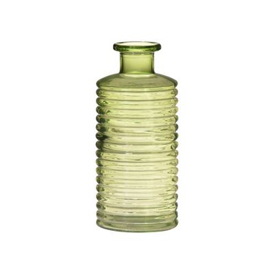 Glazen stijlvolle bloemenvaas transparant groen D14.5 en H31 cm
