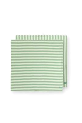 Pip Studio Set/2 Theedoeken Strepen Licht Groen