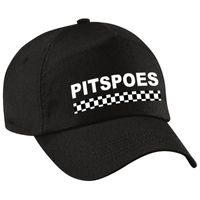 Pitspoes / finish vlag verkleed pet zwart voor volwassenen