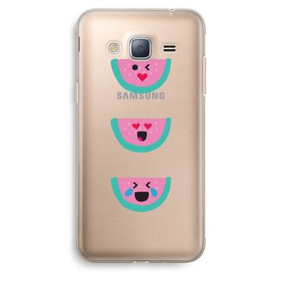 Smiley watermeloen: Samsung Galaxy J3 (2016) Transparant Hoesje