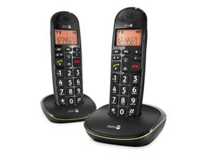 Doro PhoneEasy 100w duo DECT-telefoon Nummerherkenning Zwart