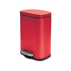 Pedaalemmer Venice - rood - 5 liter - metaal - 21 x 30 cm - soft-close - toilet/badkamer