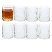 Excellent Houseware Whisky tumbler glas - 8x stuks - 350 ml - drinkglazen - waterglazen