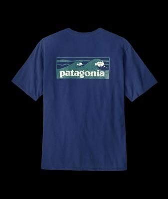 Patagonia Boardshort Logo Pocket Responsibili-Tee T-shirt Heren Clement Blue M