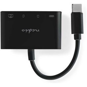 Nedis CCGB64780BK01 interface hub USB 2.0 Type-C Zwart