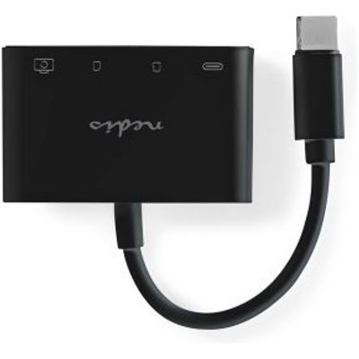 Nedis CCGB64780BK01 interface hub USB 2.0 Type-C Zwart
