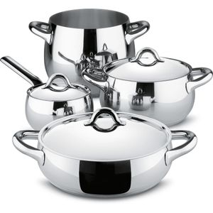 Alessi Pannenset Mami - SG100S7 - 4 delige set - door Stefano Giovannoni