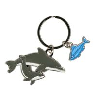 Metalen dolfijnen sleutelhangers van 5 cm - Dieren cadeau artikelen - zeedieren