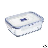 Hermetische Lunchtrommel Luminarc Pure Box Active 19 x 13 cm 1,22 L Tweekleurig Glas (6 Stuks)