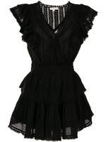 LoveShackFancy robe courte Gwen à volants - Noir