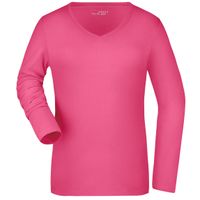 Roze dames stretch shirts lange mouw XL  -