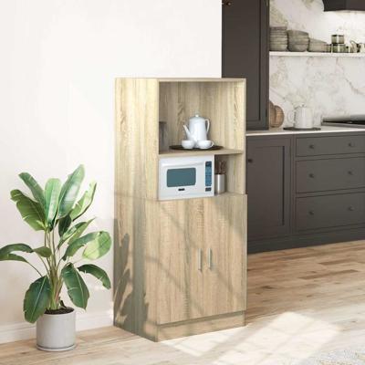 Keukenkast 57x41,5x131,5 cm bewerkt hout sonoma eikenkleurig