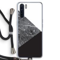 Combinatie marmer: Oppo A91 Transparant Hoesje met koord