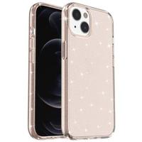 iPhone 15 Stijlvolle Glitter Series Hybrid Case - Goud