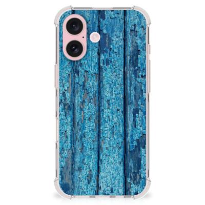 iPhone 16 Stevig Telefoonhoesje Wood Blue iPhone 16 Stevig Telefoonhoesje Wood Blue