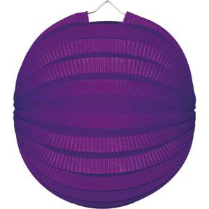 Party Lampion van papier - ronde vorm - paars - Dia 22 cm