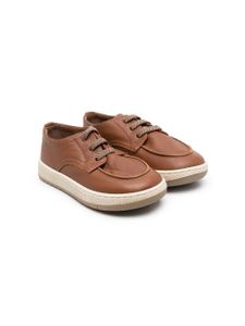 Pépé Kids mocassins en cuir à lacets - Marron