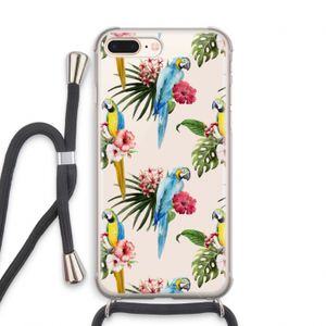 Kleurrijke papegaaien: iPhone 8 Plus Transparant Hoesje met koord