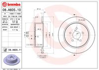 Remschijf BREMBO, Remschijftype: Massief, u.a. für Subaru