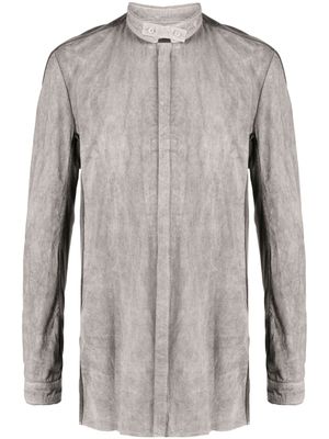 Boris Bidjan Saberi chemise en coton à col montant - Gris