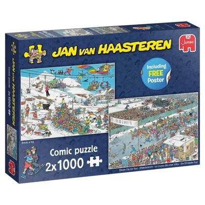 Jan van Haasteren ‚Äì Break a Leg en Eleven City Tour Puzzel 2x 1000 Stukjes