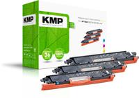 KMP Toner vervangt HP 126A, CE311A, CE312A, CE313A Compatibel Combipack Cyaan, Magenta, Geel 1000 bladzijden H-T149CMY 1226,0030