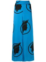 Amir Slama pantalon ample en soie Índio - Bleu