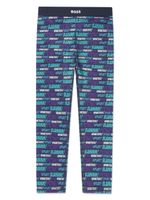 BOSS Kidswear legging à logo imprimé - Bleu