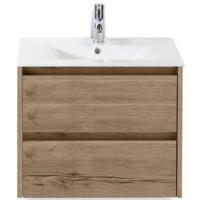 Dante Badmeubelset 60 cm - Natuur Eiken - Keramische Wastafel Wit Enjoy