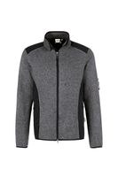 Hakro 836 Knitted fleece jacket Dawson - Mottled Anthracite - S