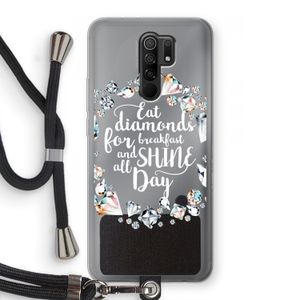 Diamonds: Xiaomi Redmi 9 Transparant Hoesje met koord