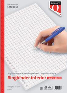 Ringbandinterieur A4 ruit 10 mm 23-gaats 100 vel Quantore
