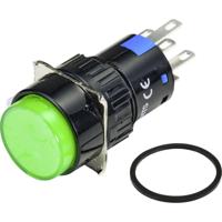 TRU COMPONENTS TC-9219048 Verlichte druktoets 250 V/AC 3 A 1x aan/(uit) Moment Groen (Ø) 18 mm IP65 1 stuk(s)