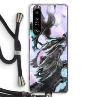 Pastel zwart: Sony Xperia 1 III Transparant Hoesje met koord