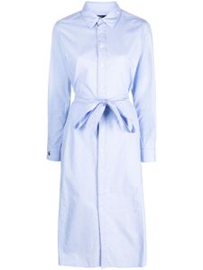 Polo Ralph Lauren robe-chemise en popeline à taille ceinturée - Bleu