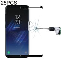 25 stuks voor Galaxy S8 plus/G955 0.26 mm 9H oppervlaktehardheid 3D explosieveilige non-Full Edge lijm scherm gebogen geval vriendelijke gehard glas f