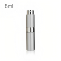 Luxe Mini Parfum Flesje - Navulbaar - 8 ml - Reisflesje - Parfumverstuiver - Mat Zilver - thumbnail
