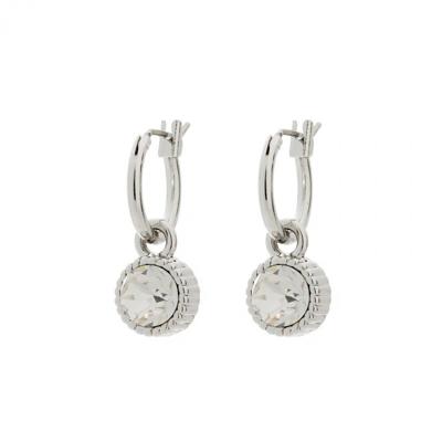 Biba Hang Oorbellen Zilver met Swarovski Steentje Crystal