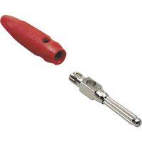 TRU COMPONENTS Pluimstekker Stekker, recht Stift-Ø: 4 mm Rood 100 stuk(s) - thumbnail