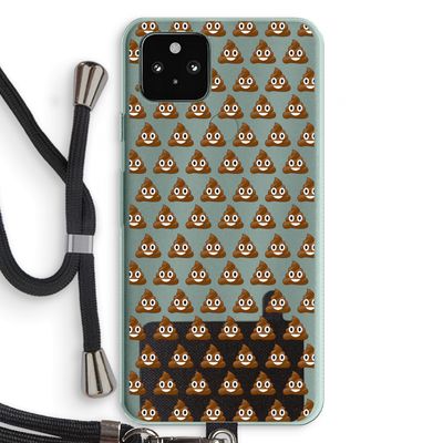 Poop emoji: Pixel 5a 5G Transparant Hoesje met koord