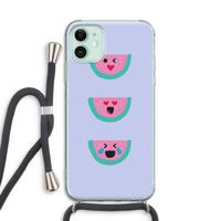 Smiley watermeloen: iPhone 11 Transparant Hoesje met koord Smiley watermeloen: iPhone 11 Transparant Hoesje met koord