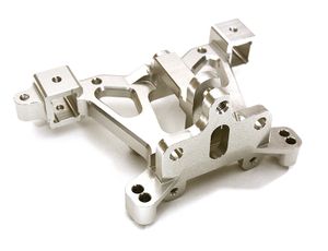 Billet Machined Rear Body Mount Support, Silver - Traxxas E-Revo 2.0