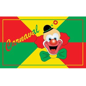 3x Carnaval feest vlaggen met clown 90 x 150 cm