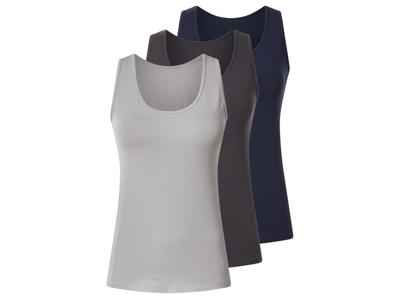 esmara Set van 3 dames tops (Donkerblauw/grijs, S (36/38)) esmara Set van 3 dames tops (Donkerblauw/grijs, S (36/38))