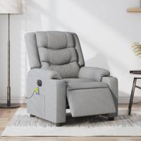 Massagestoel elektrisch verstelbaar stof lichtgrijs