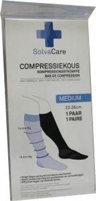 Compressiekous zwart M 23 - 26 cm