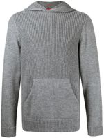 Isaia hoodie en maille nervurée - Gris - thumbnail