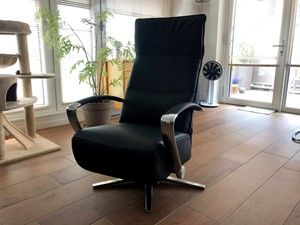 Leren relaxfauteuil met stalen frame - zwart leer - Echt leer, Industrieel, ontdek de vele Leersoorten en Kleuren bij ShopX
