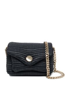 Proenza Schouler petit sac porté épaule Harris en raphia - Noir